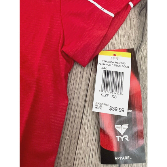 TYR Women's Alliance Tech Polo - Red Textured - TPOC6A - Size XS - $40 - Picture 4 of 7